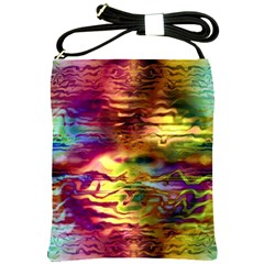 Electric Tie Dye Colors Shoulder Sling Bag by SpinnyChairDesigns