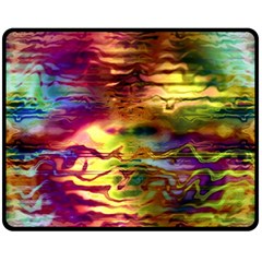 Electric Tie Dye Colors Fleece Blanket (medium)  by SpinnyChairDesigns