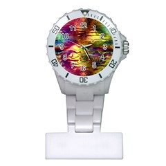 Electric Tie Dye Colors Plastic Nurses Watch by SpinnyChairDesigns