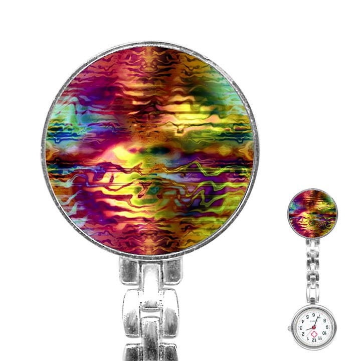 Electric Tie Dye Colors Stainless Steel Nurses Watch