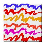 Multicolored Scribble Abstract Pattern Tile Coaster Front