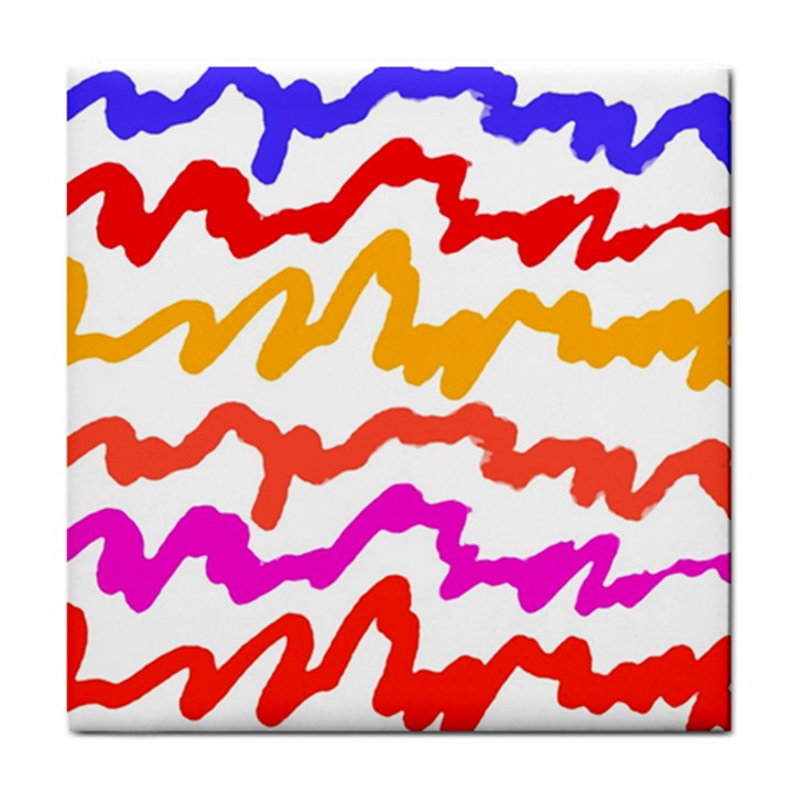 Multicolored Scribble Abstract Pattern Tile Coaster