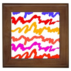 Multicolored Scribble Abstract Pattern Framed Tile by dflcprintsclothing