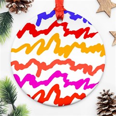 Multicolored Scribble Abstract Pattern Ornament (round)