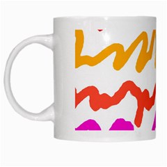 Multicolored Scribble Abstract Pattern White Mugs