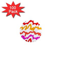 Multicolored Scribble Abstract Pattern 1  Mini Magnets (100 Pack) 