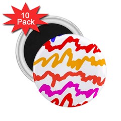 Multicolored Scribble Abstract Pattern 2 25  Magnets (10 Pack)  by dflcprintsclothing