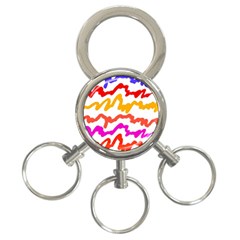 Multicolored Scribble Abstract Pattern 3-ring Key Chain by dflcprintsclothing