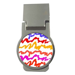 Multicolored Scribble Abstract Pattern Money Clips (round)  by dflcprintsclothing