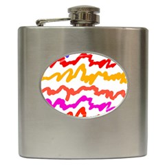 Multicolored Scribble Abstract Pattern Hip Flask (6 Oz) by dflcprintsclothing