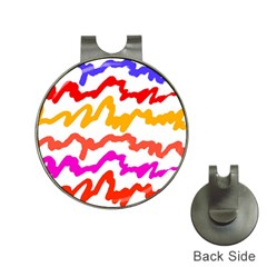 Multicolored Scribble Abstract Pattern Hat Clips With Golf Markers by dflcprintsclothing