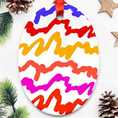 Multicolored Scribble Abstract Pattern Oval Ornament (two Sides) by dflcprintsclothing