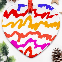 Multicolored Scribble Abstract Pattern Heart Ornament (two Sides)