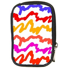 Multicolored Scribble Abstract Pattern Compact Camera Leather Case by dflcprintsclothing