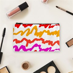 Multicolored Scribble Abstract Pattern Cosmetic Bag (small) by dflcprintsclothing