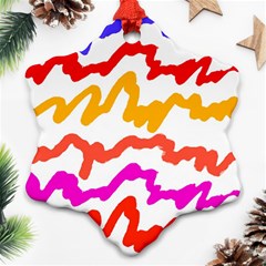 Multicolored Scribble Abstract Pattern Snowflake Ornament (two Sides) by dflcprintsclothing