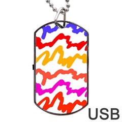 Multicolored Scribble Abstract Pattern Dog Tag Usb Flash (one Side) by dflcprintsclothing