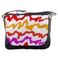 Multicolored Scribble Abstract Pattern Messenger Bag by dflcprintsclothing