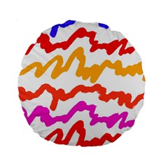 Multicolored Scribble Abstract Pattern Standard 15  Premium Round Cushions by dflcprintsclothing