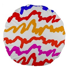 Multicolored Scribble Abstract Pattern Large 18  Premium Round Cushions by dflcprintsclothing