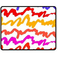 Multicolored Scribble Abstract Pattern Double Sided Fleece Blanket (medium)  by dflcprintsclothing