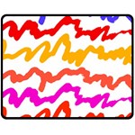 Multicolored Scribble Abstract Pattern Double Sided Fleece Blanket (Medium)  58.8 x47.4  Blanket Front