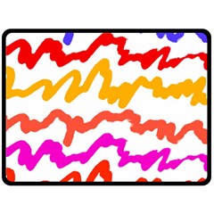 Multicolored Scribble Abstract Pattern Double Sided Fleece Blanket (large)  by dflcprintsclothing