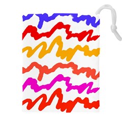 Multicolored Scribble Abstract Pattern Drawstring Pouch (4xl) by dflcprintsclothing