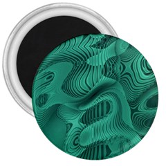 Biscay Green Swirls 3  Magnets by SpinnyChairDesigns