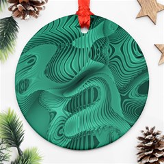 Biscay Green Swirls Ornament (round) by SpinnyChairDesigns