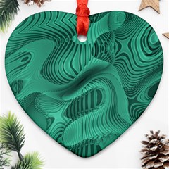 Biscay Green Swirls Ornament (heart) by SpinnyChairDesigns