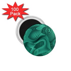 Biscay Green Swirls 1 75  Magnets (100 Pack)  by SpinnyChairDesigns