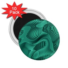 Biscay Green Swirls 2 25  Magnets (10 Pack)  by SpinnyChairDesigns