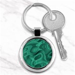 Biscay Green Swirls Key Chain (Round) Front