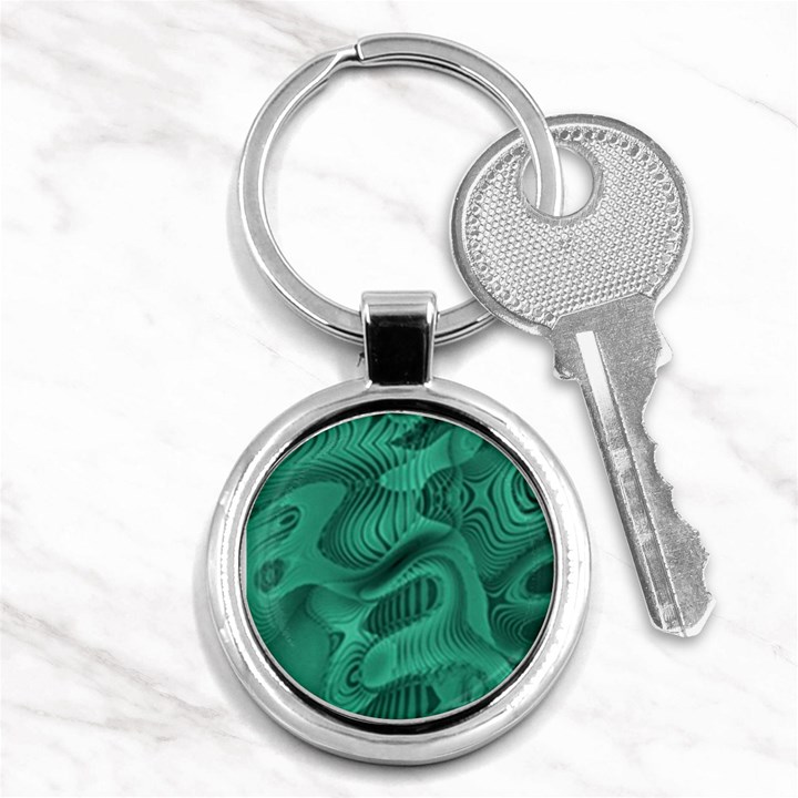 Biscay Green Swirls Key Chain (Round)