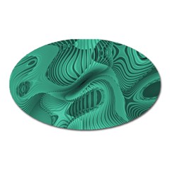 Biscay Green Swirls Oval Magnet by SpinnyChairDesigns