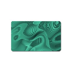 Biscay Green Swirls Magnet (name Card) by SpinnyChairDesigns