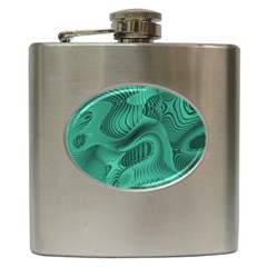 Biscay Green Swirls Hip Flask (6 Oz) by SpinnyChairDesigns