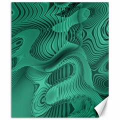 Biscay Green Swirls Canvas 8  X 10  by SpinnyChairDesigns