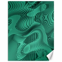 Biscay Green Swirls Canvas 12  X 16  by SpinnyChairDesigns