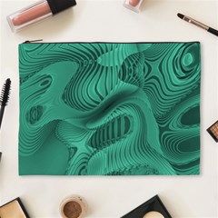 Biscay Green Swirls Cosmetic Bag (xl) by SpinnyChairDesigns