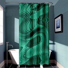 Biscay Green Swirls Shower Curtain 36  X 72  (stall)  by SpinnyChairDesigns