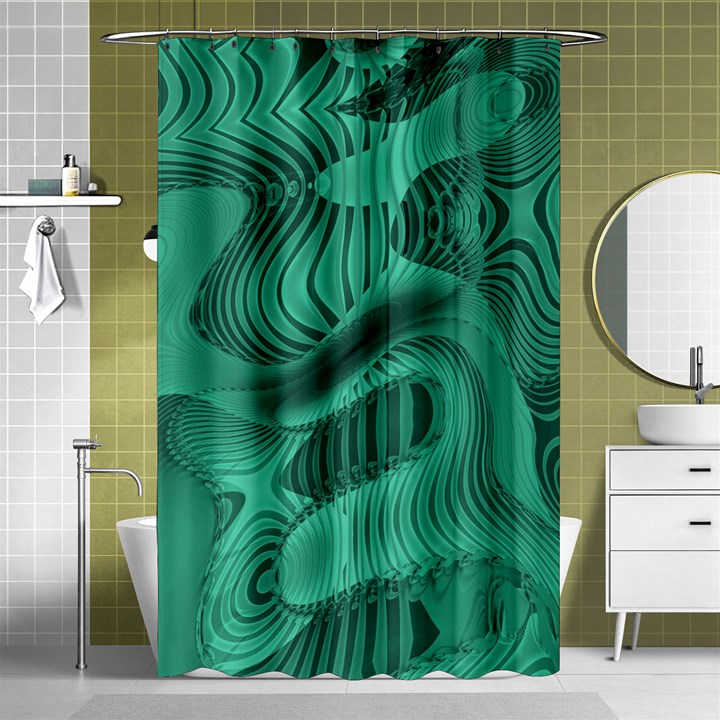 Biscay Green Swirls Shower Curtain 48  x 72  (Small) 