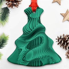 Biscay Green Swirls Ornament (christmas Tree)  by SpinnyChairDesigns