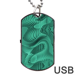 Biscay Green Swirls Dog Tag Usb Flash (one Side) by SpinnyChairDesigns