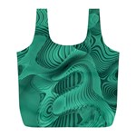 Biscay Green Swirls Full Print Recycle Bag (L) Front