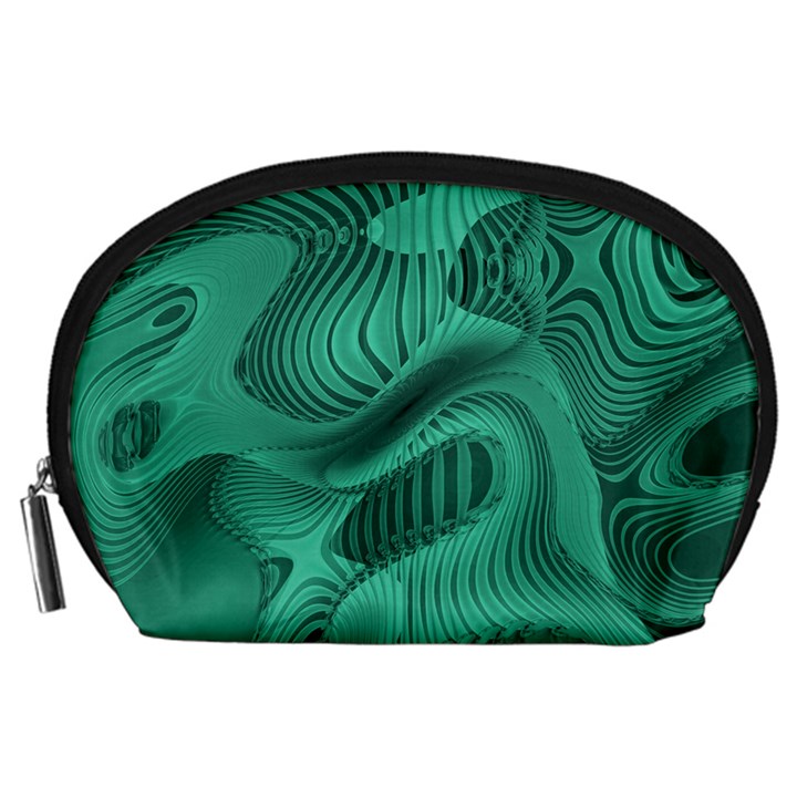 Biscay Green Swirls Accessory Pouch (Large)