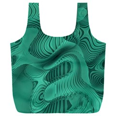 Biscay Green Swirls Full Print Recycle Bag (xxxl) by SpinnyChairDesigns