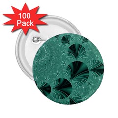 Biscay Green Black Spirals 2 25  Buttons (100 Pack)  by SpinnyChairDesigns