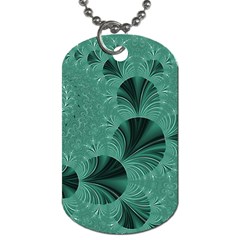 Biscay Green Black Spirals Dog Tag (one Side) by SpinnyChairDesigns